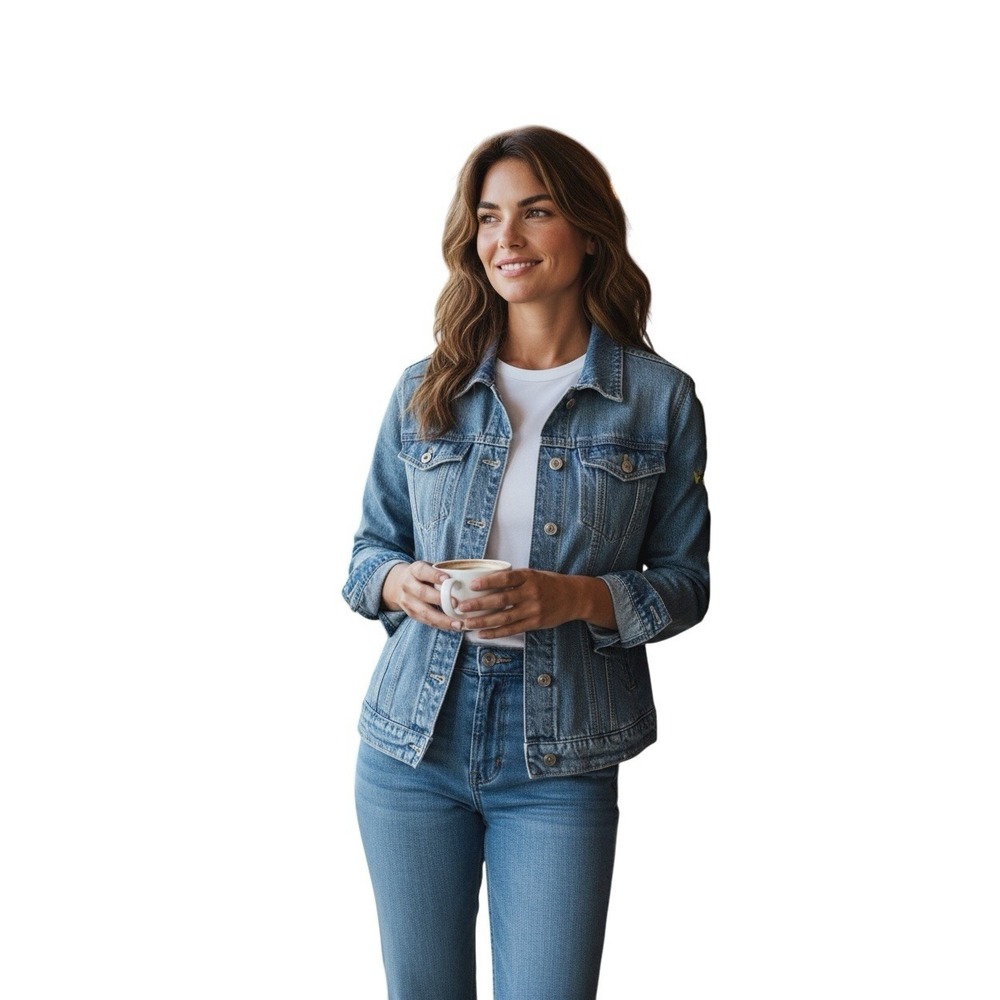 Anthropologie Pilcro & Letterpress Denim‎ Jacket Medium Button Up Women's